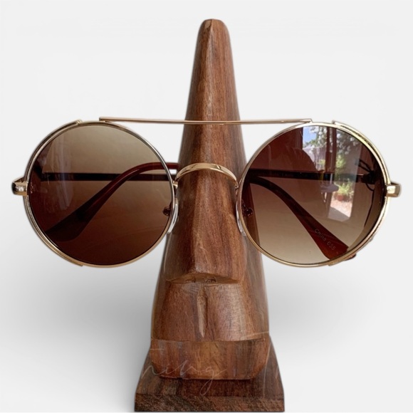 Other - NWT Gold Steampunk Round Sunglasses | UV400